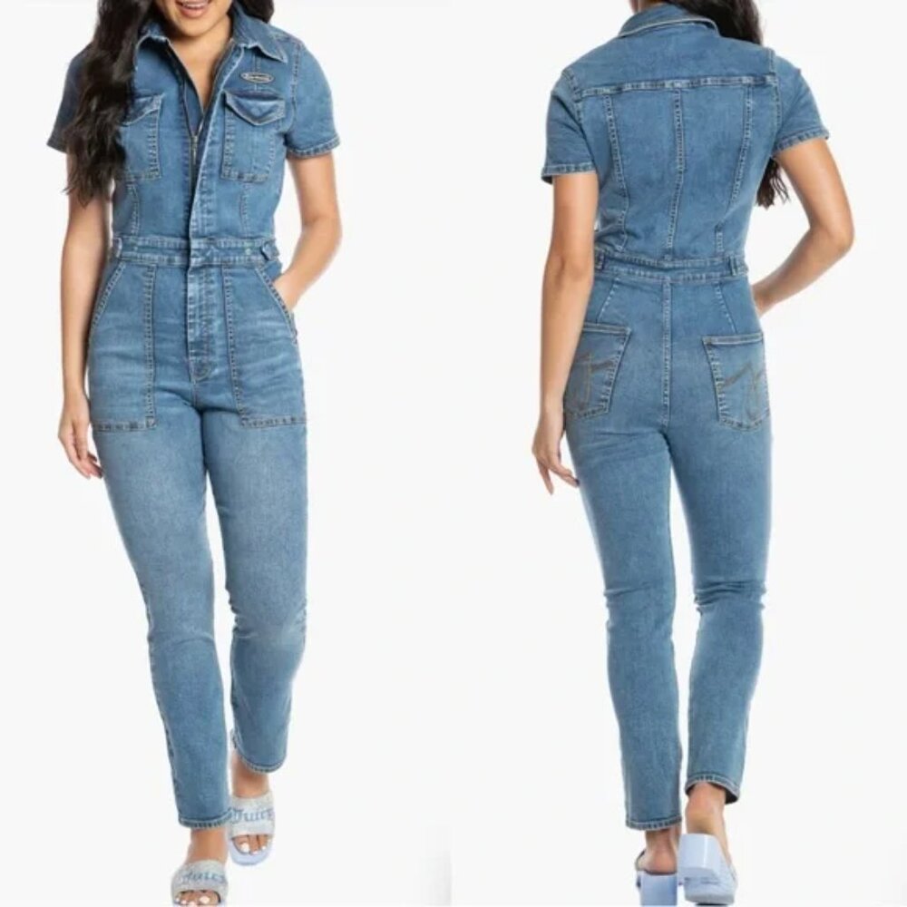 Juicy Couture Cindy Short Sleeve Denim Jumpsuit
